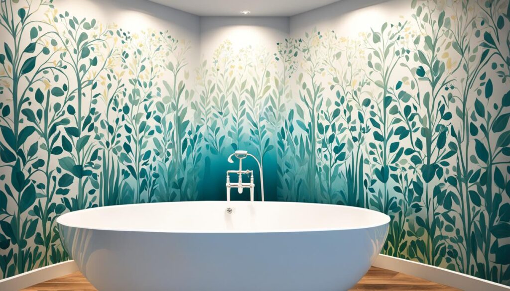 Badezimmer Wandgestaltung mit Tapeten