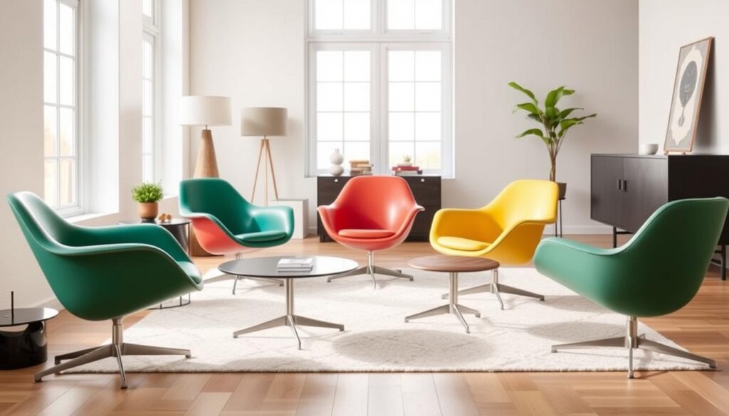 Vitra Eames Shell Chairs und Panton Chair